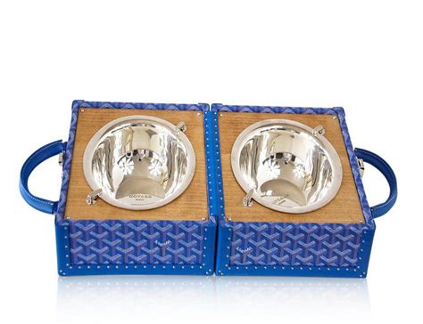 goyard bowls|goyard palladium dog bowls.